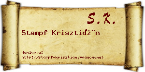 Stampf Krisztián névjegykártya