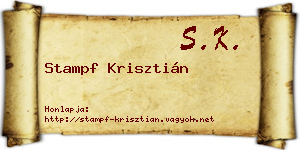 Stampf Krisztián névjegykártya